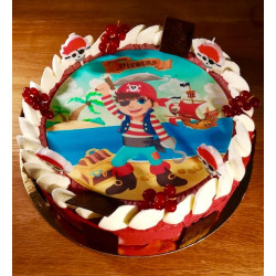 Entremet à thème avec impression alimentaire
