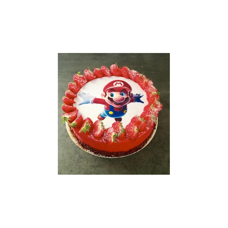 Entremet à thème avec impression alimentaire
